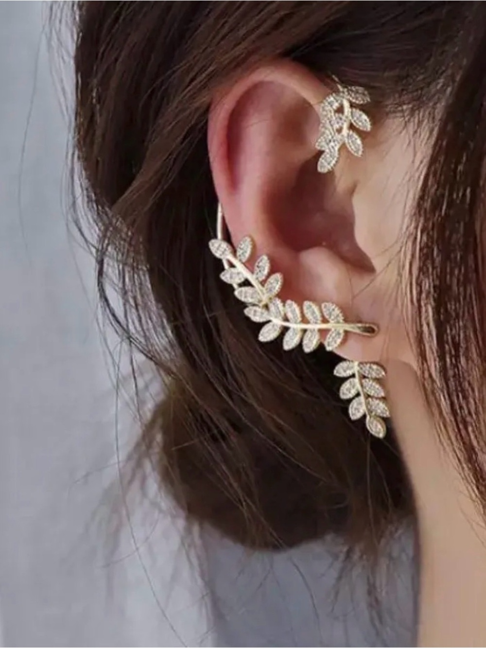 Gold Leaf Ear Cuff Set - Women Jewelry